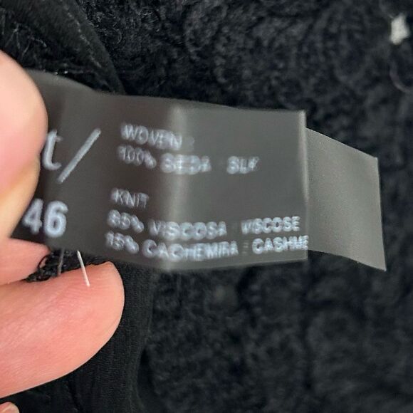 Sita Murt silk/cashmere blend open sleeveless cardigan in black - Picture 7 of 10